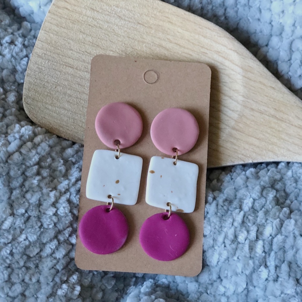 Homemade clay earrings